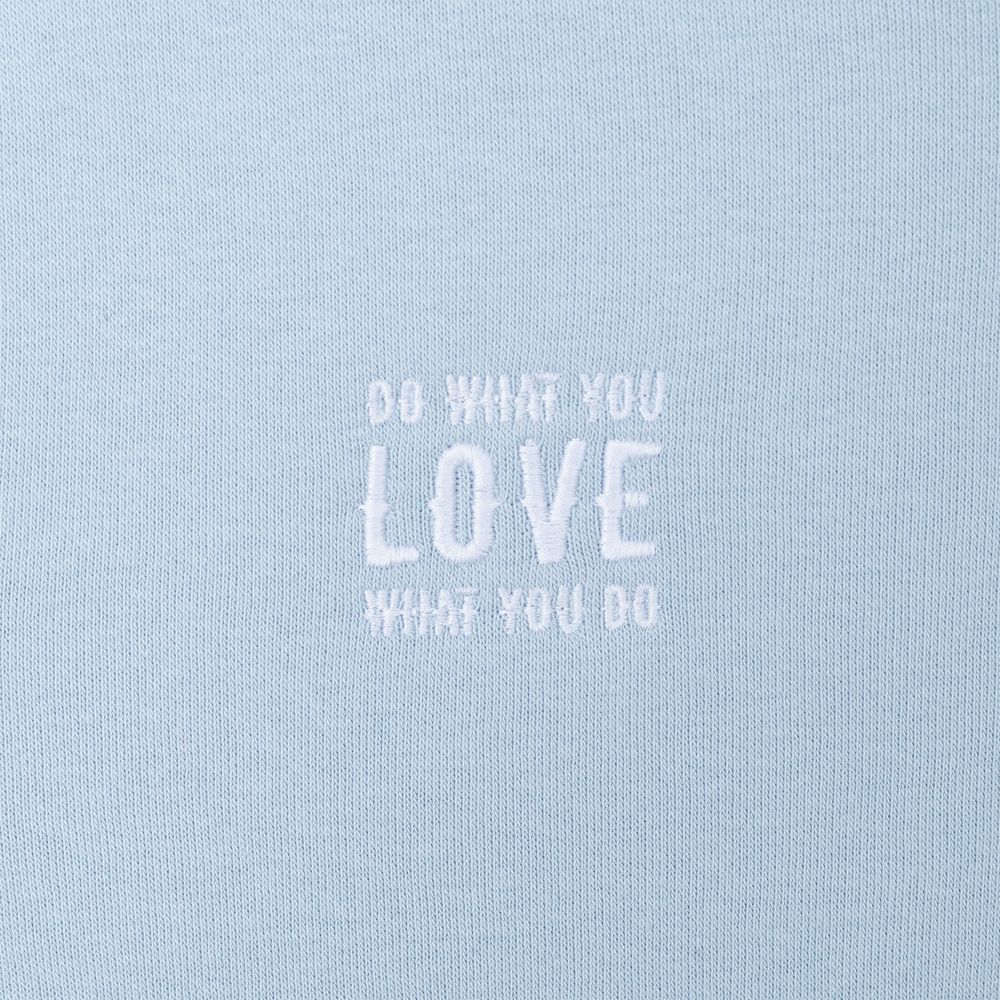 Худи с вышивкой женское Do Love, серо-голубое, размер XS