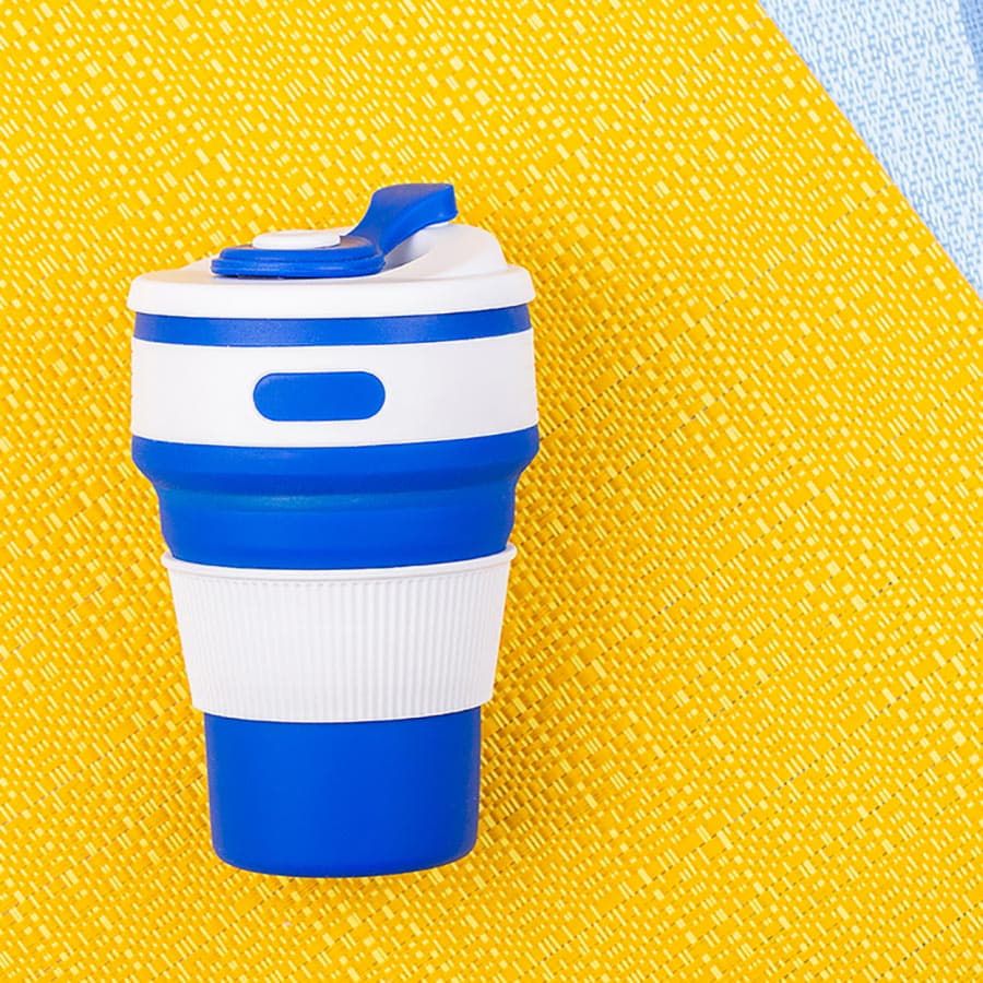 Стакан складной BUTTON;  350 мл, силикон, красный