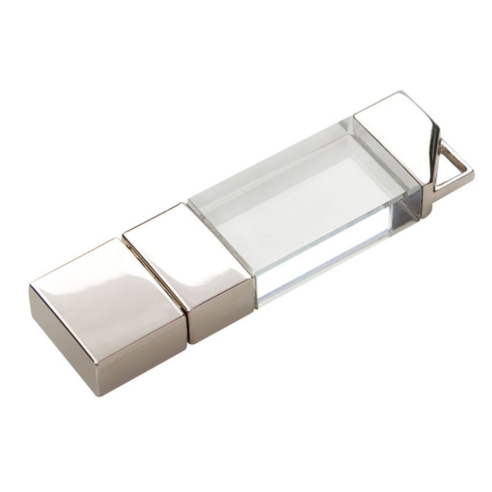 Флеш накопитель USB 2.0 Crystal v2 32GB, металл/стекло, прозрачный/серебристый