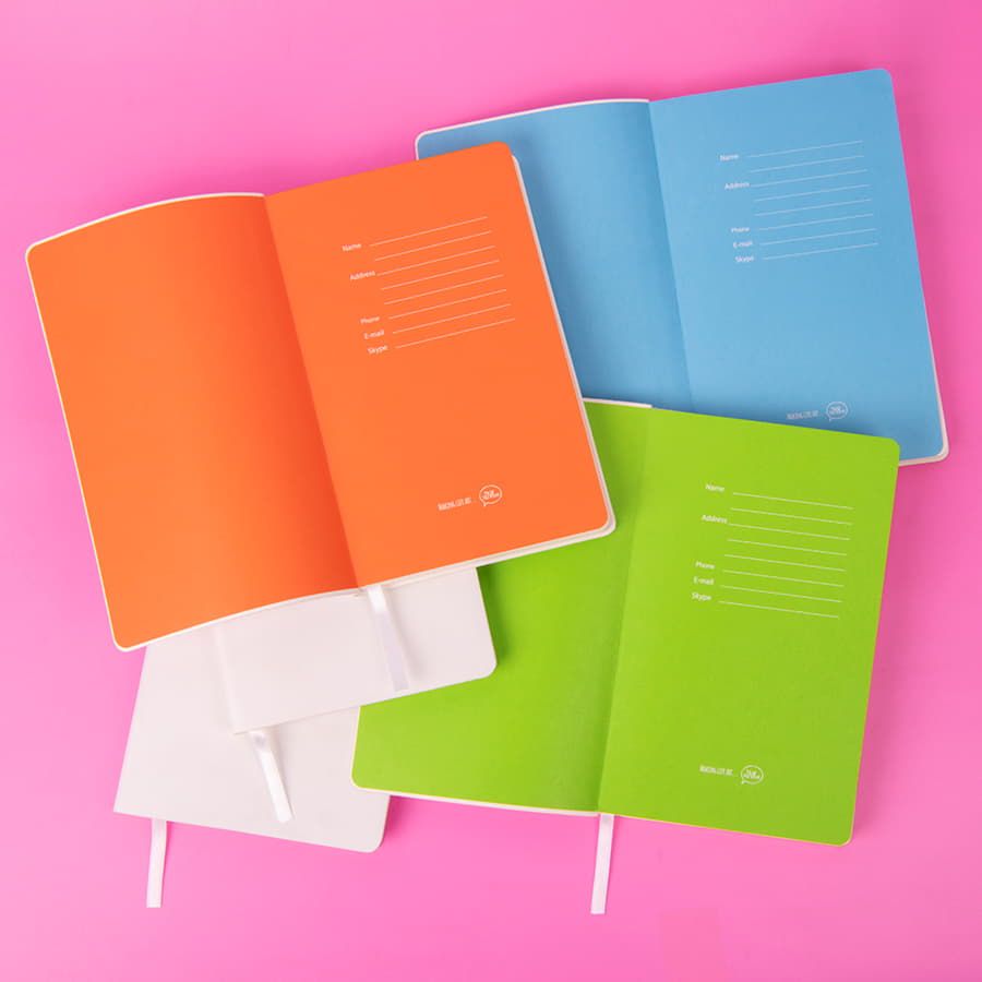 Бизнес-блокнот FUNKY SNOW, 130*210 мм, белый с голубым форзацем, мягкая обложка, блок в точку