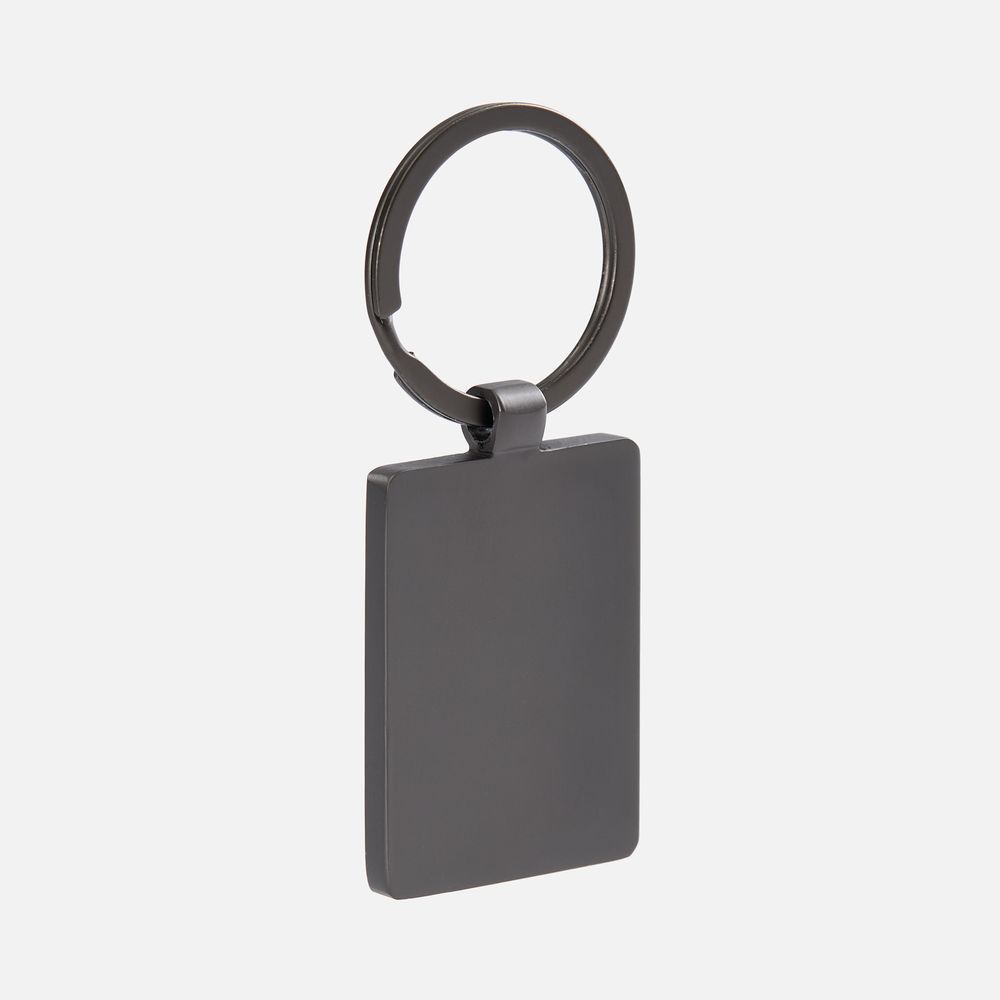 Брелок Gun Metal Leather Rectangle, графитовый