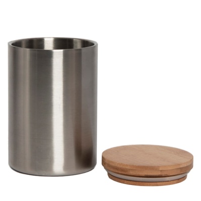 Термокружка BAMBOO с крышкой, 350мл. серебристый, нержавеющая сталь, бамбук