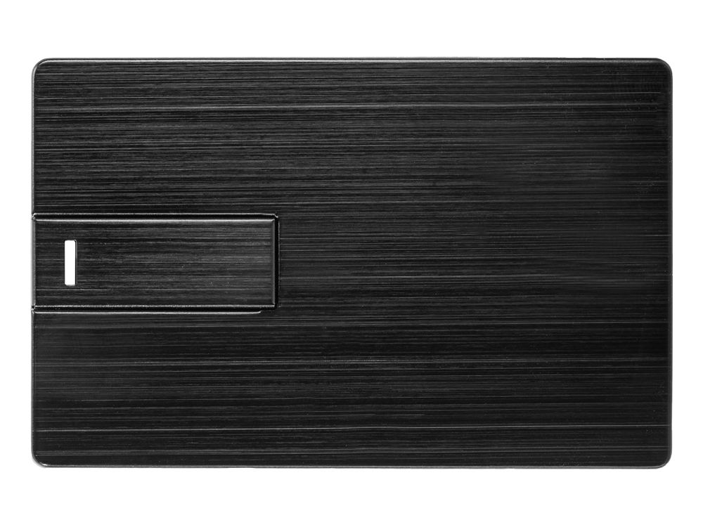 Флеш-карта USB 2.0 16 Gb в виде металлической карты "Card Metal", черный