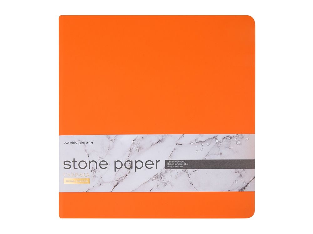 Еженедельник с каменной бумагой А5+ "Carrara", оранжевый