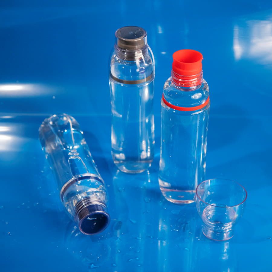 Бутылка для воды FIT, 700 мл; 24,5х7,4см, прозрачный с серым, пластик rPET