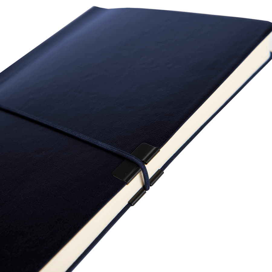 Ежедневник недатированный Save , A5, темно-синий,  рециклированная кожа, кремовый блок, подарочная коробка