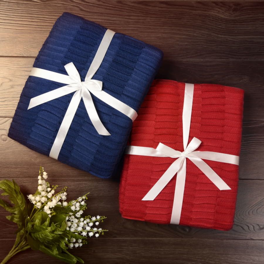 Плед "Wave"; красный; акрил 100%; 180гр/м2; 130*150 см