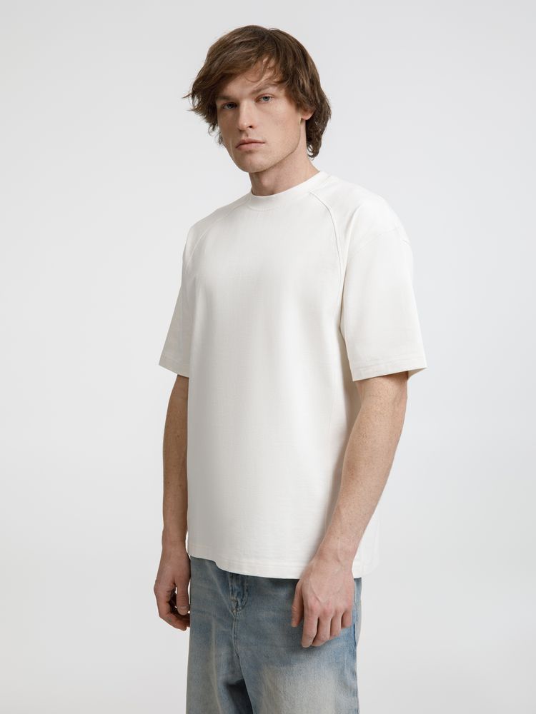 Футболка оверсайз унисекс Sideline, молочно-белая