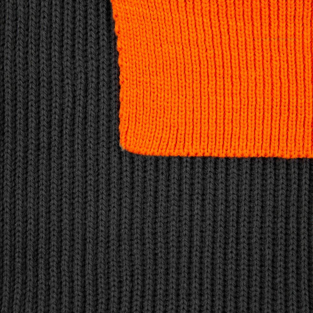 Шарф Snappy, темно-серый (антрацит) с оранжевым