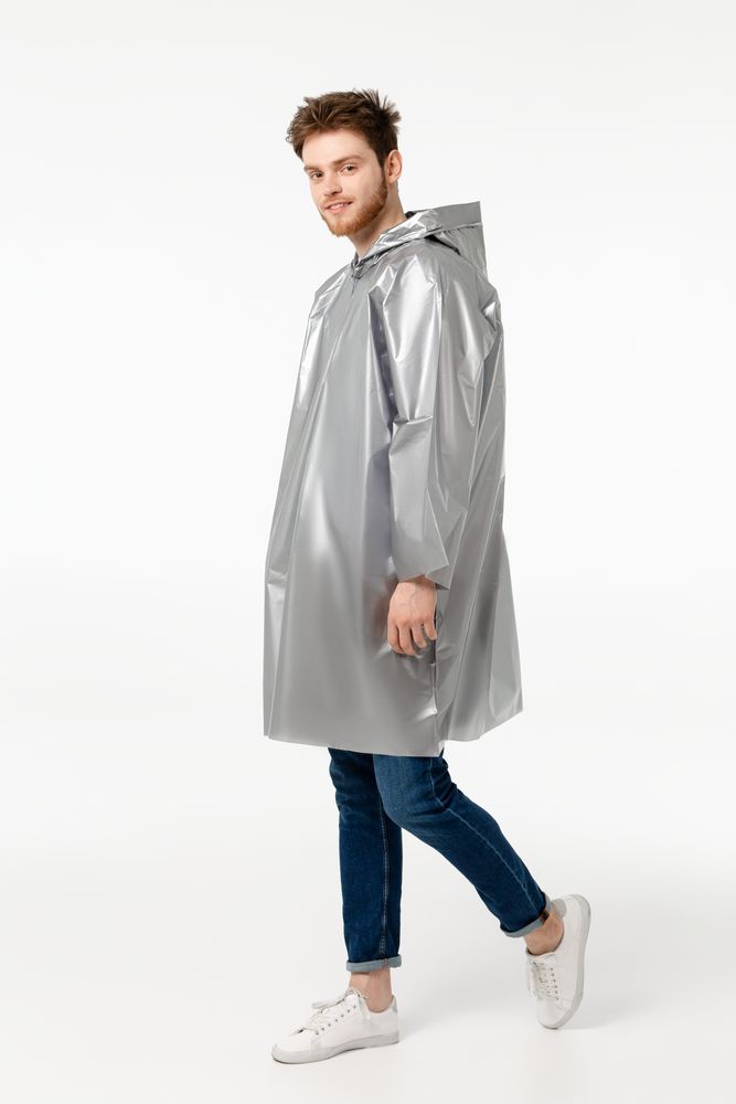 Дождевик-плащ CloudTime, серебристый Дождевик-плащ CloudTime, серебристый