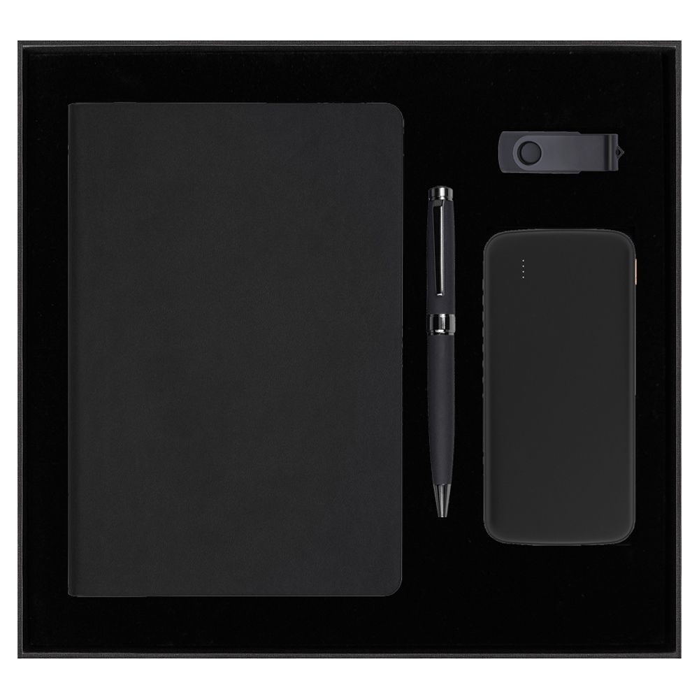 Набор подарочный Solution Prestige Quadro (Ежедневник, внешний аккумулятор, флеш накопитель