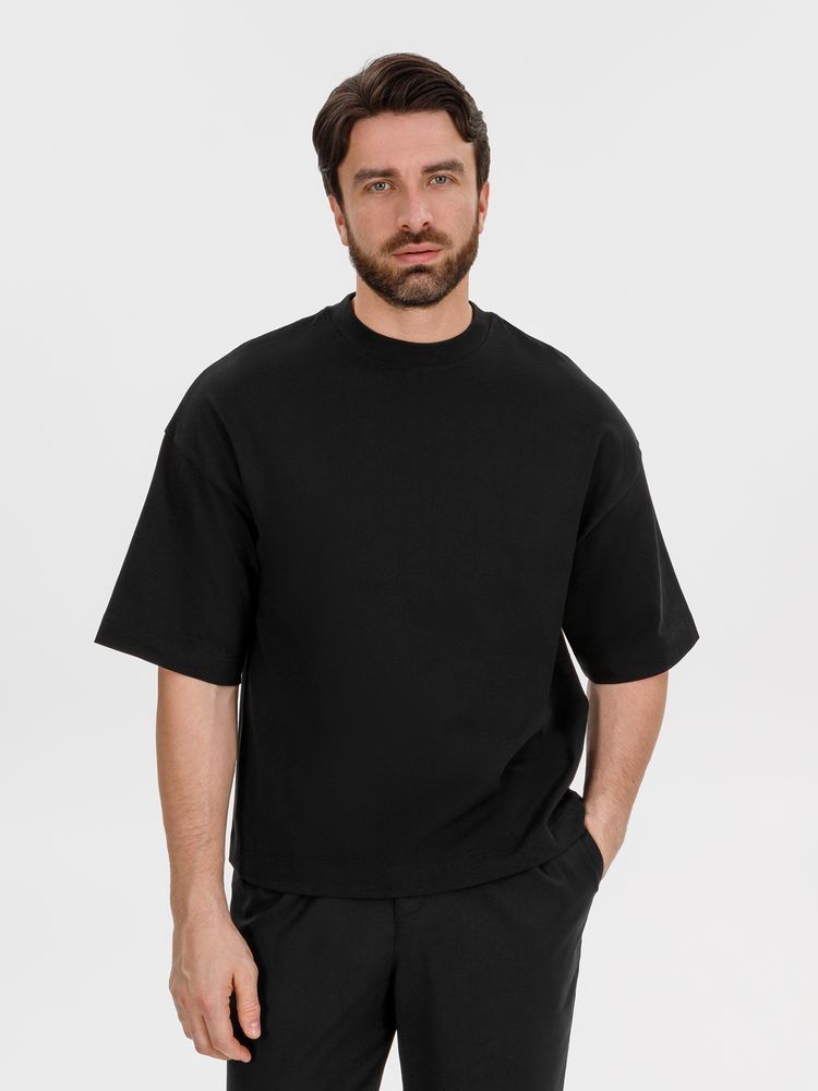 Футболка оверсайз Big boss, черная, размер XS/S