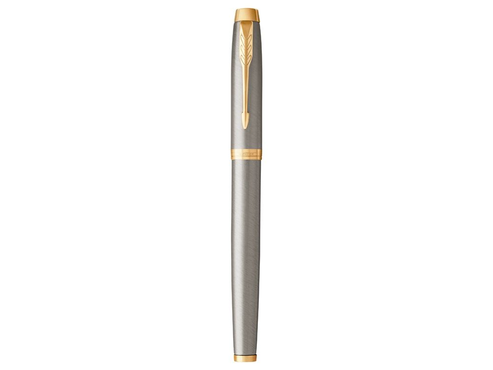Ручка роллер «Parker IM Core Brushed Metal GT», серебристый/золотистый
