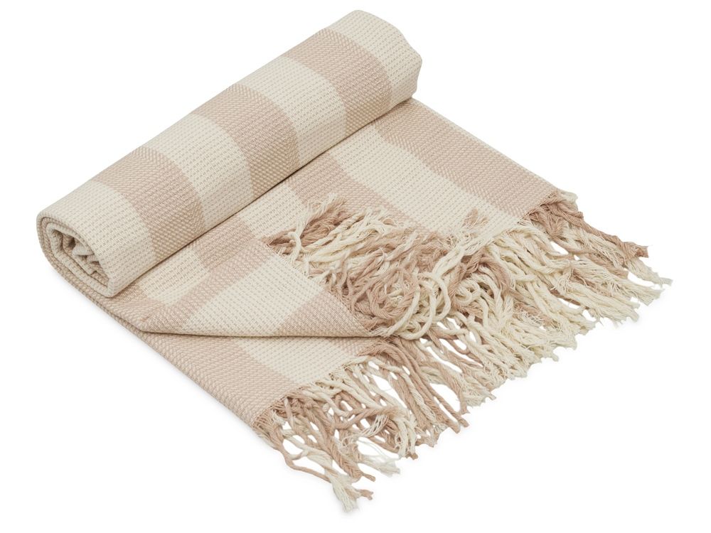 Плед «Reglet» из хлопка с бахромой