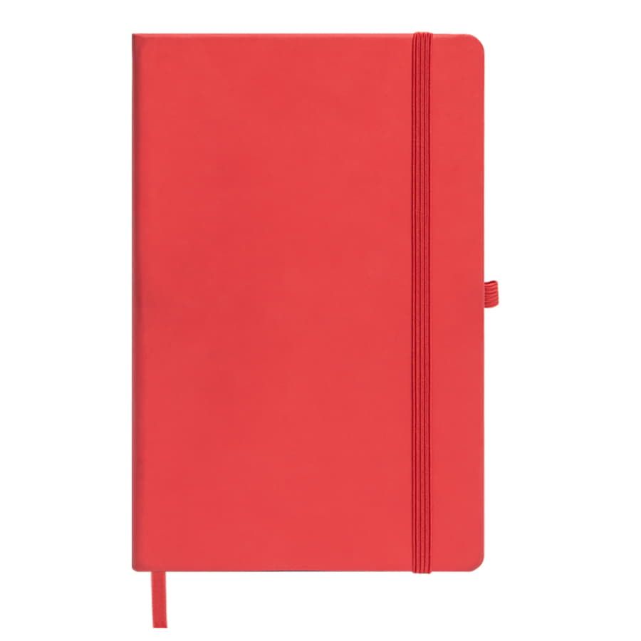 Бизнес-блокнот А5  "Silky", красный,  твердая обложка,  в клетку