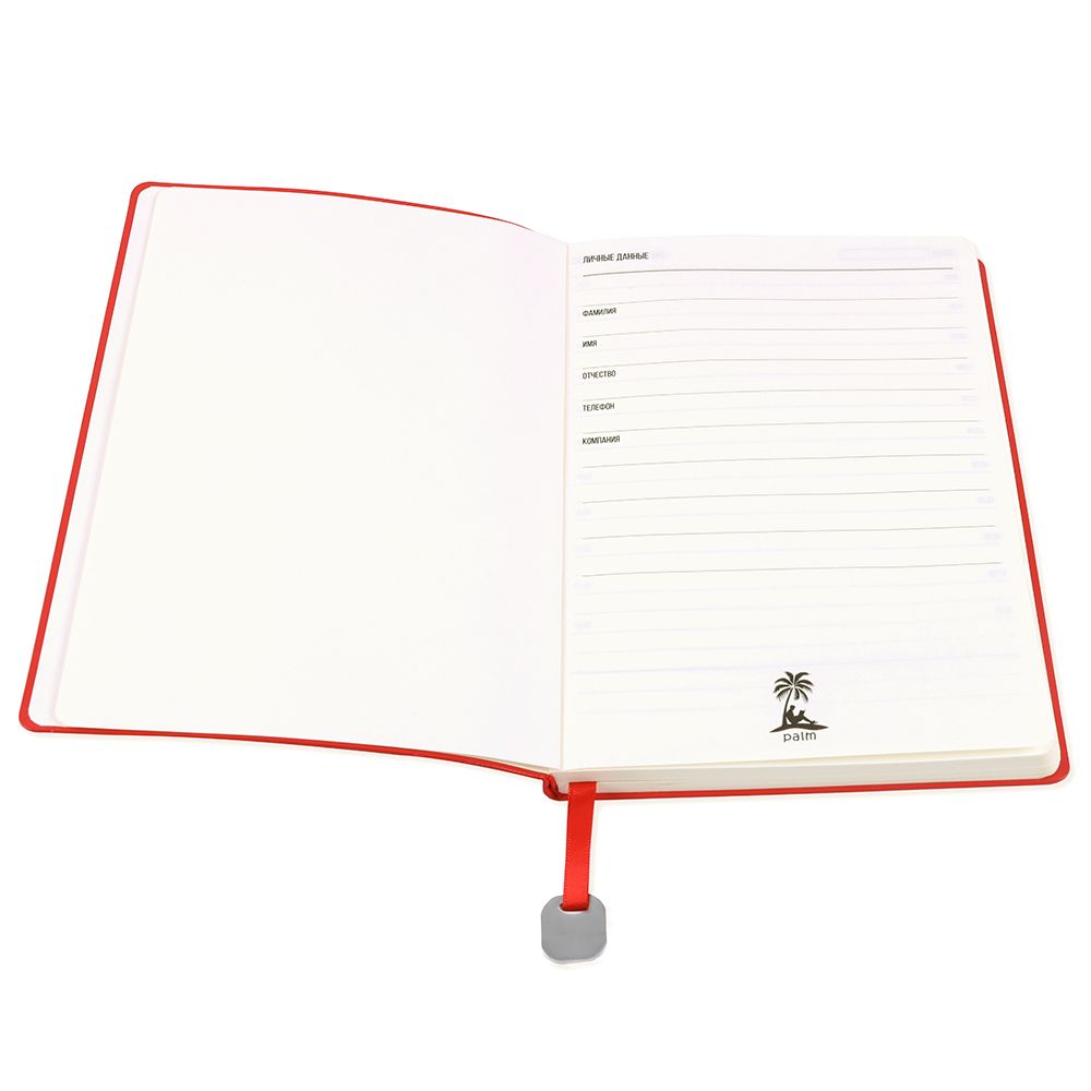 Ежедневник A5 недатированный Farfalla в мягком переплёте, красный 