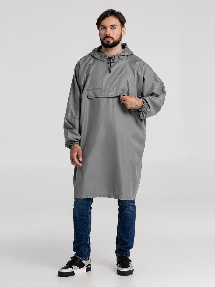 Дождевик-анорак Hard Work, серый, единый размер Дождевик-анорак Hard Work, серый, единый размер