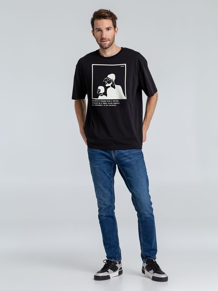 Футболка оверсайз «Леон», черная, размер XS/S