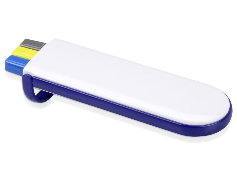 Набор "Квартет": ручка шариковая, карандаш и маркер, белый/синий