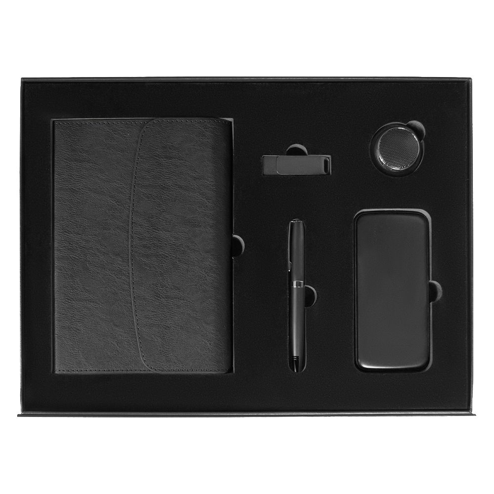 Набор подарочный Solution Prestige Сinque (Суперобложка, флешка, ручка шариковая, внешний аккумулятор, колонка)