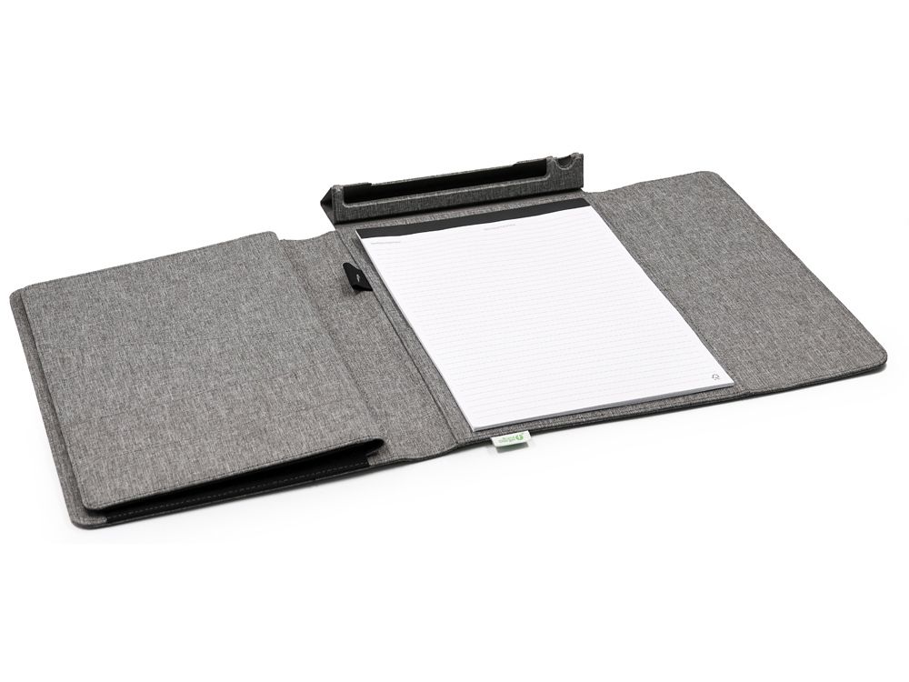 Портфолио А4 из RPET с отделением для ноутбука "NotyFolio Eco", 20 л FSC бумаги, серый