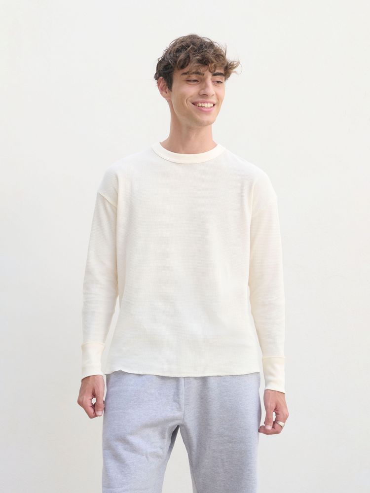 Футболка с длинным рукавом Thermal T, бежевая (неокрашенная), размер S