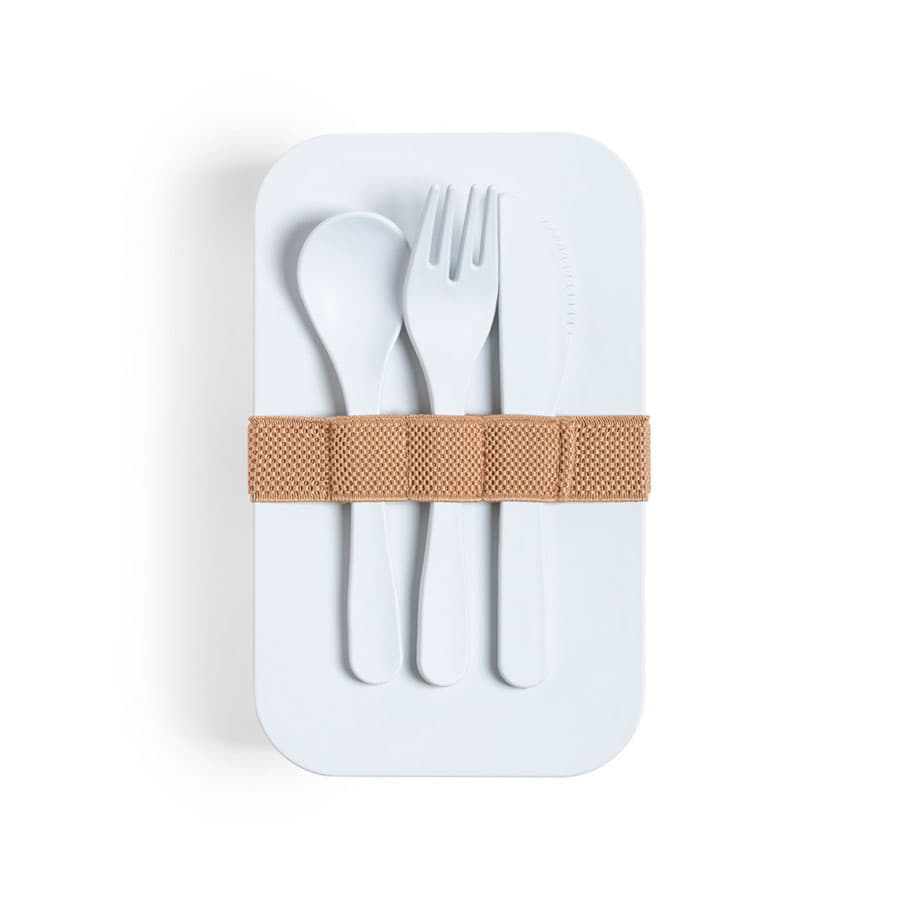 Ланч-бокс MOLKAS, ложка, вилка нож в комплекте, 19х8,5х11см, 1 л, биоразлагаемый пластик Ланч-бокс MOLKAS, ложка, вилка нож в комплекте, 19х8,5х11см, 1 л, биоразлагаемый пластик