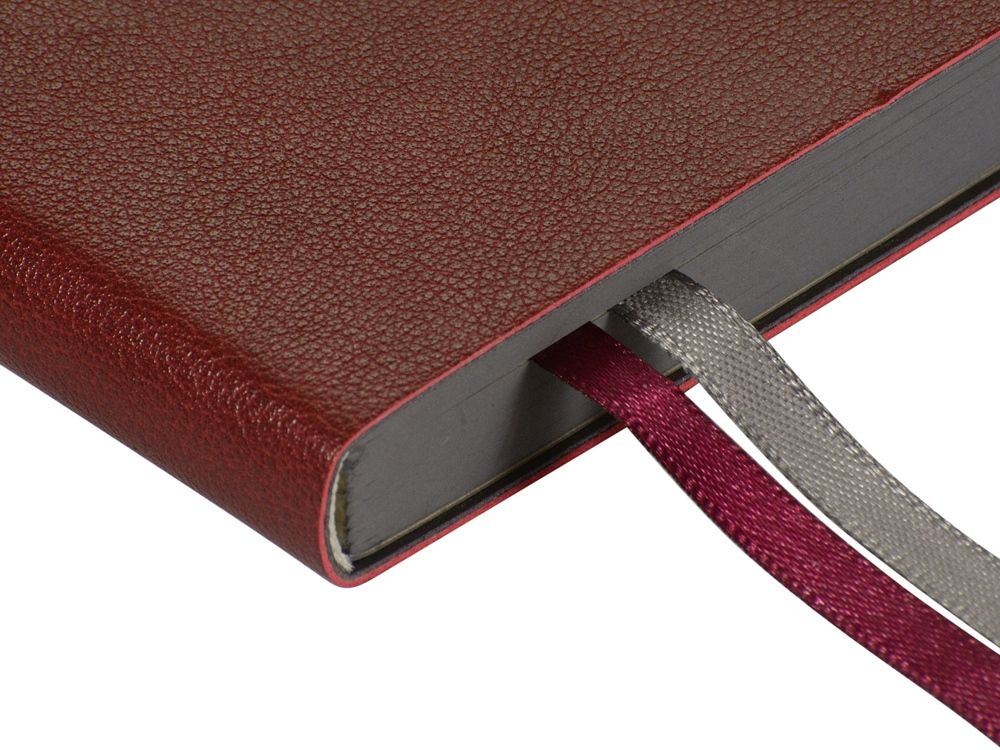 Ежедневник А5 датированный "Boston" 2026, бордовый с серым обрезом