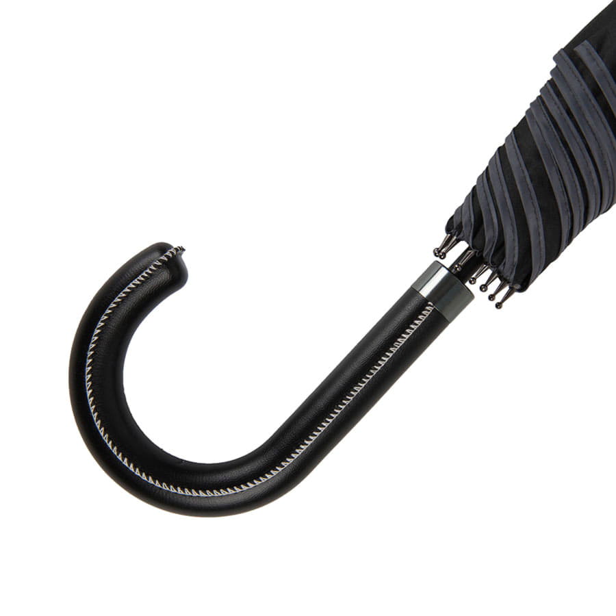 Зонт-трость OXFORD с ручкой из искусственной кожи ,чёрный, полуавтомат, 100% полиэстер Зонт-трость OXFORD с ручкой из искусственной кожи ,чёрный, полуавтомат, 100% полиэстер