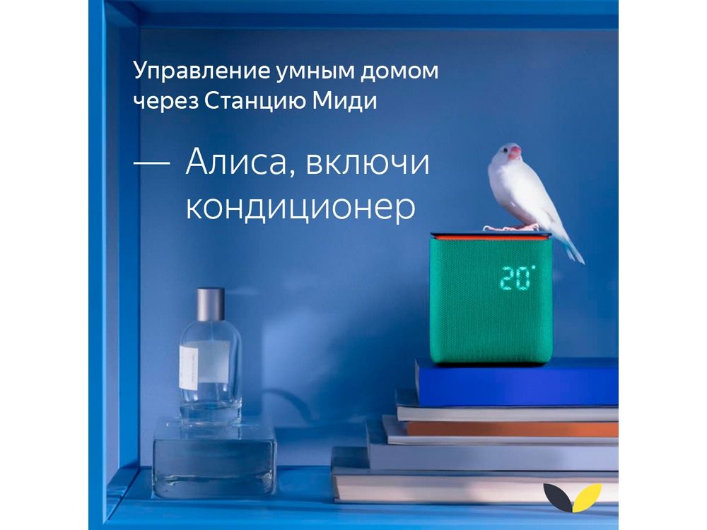 Умная колонка ЯНДЕКС Станция Миди с Алисой, с Zigbee, 24 Вт, цвет: черный (YNDX-00054BLK)
