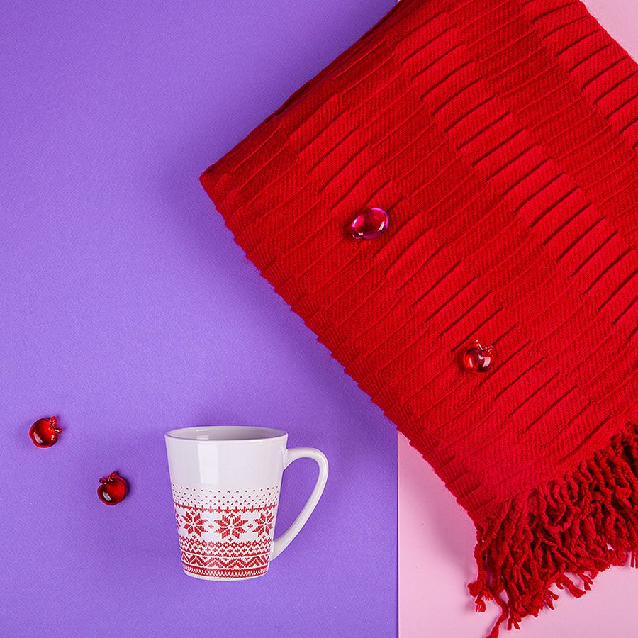 Набор подарочный NATIVE PASSION: плед, кружка, коробка, красный