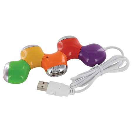 USB-разветвитель "Трансформер"; D=8 см; H=1,9 см; пластик