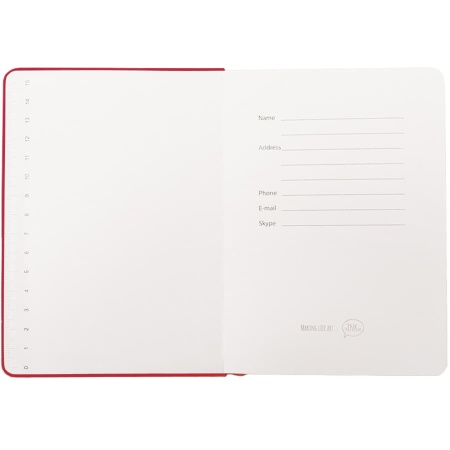 Бизнес-блокнот "Casual", 115 × 160 мм,  красный, твердая обложка, резинка 7 мм, блок-клетка