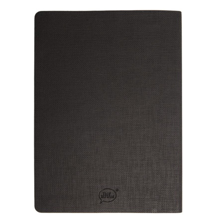 Бизнес-блокнот А5  "Elegance",  серый  с оранжевой вставкой, мягкая обложка,  в клетку