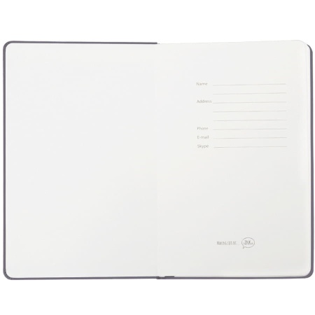 Бизнес-блокнот "Casual", 130*210 мм, серый, твердая обложка,  резинка 7 мм, блок-линейка, тиснение