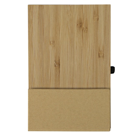 Блокнот BAMBOO, размер 10 х15,  с подставкой для телефона и набором стикеров 