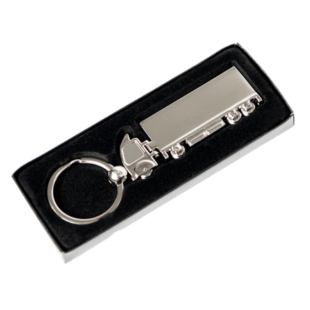 Брелок  "Грузовик"; серебристый; 10,7х2,6х0,6 см; металл