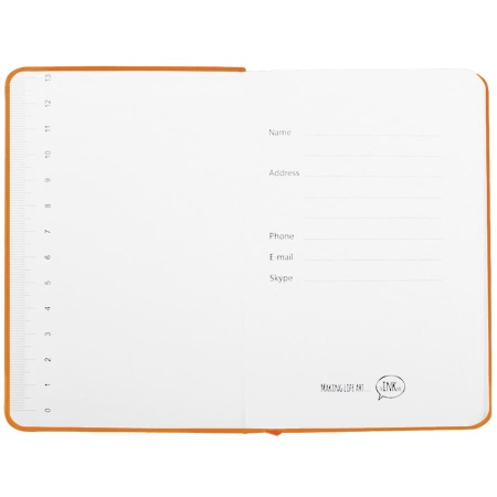 Блокнот "Casual", 90 × 140 мм,  оранжевый,  твердая обложка, резинка 7 мм, блок-клетка