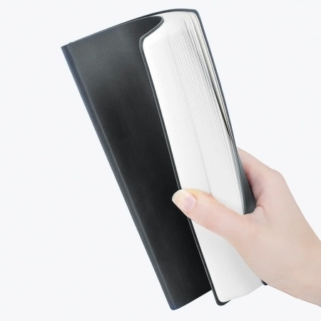 Бизнес-блокнот А5  "Elegance",  серый  с оранжевой вставкой, мягкая обложка,  в клетку