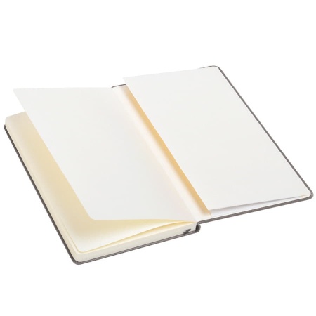 Бизнес-блокнот "Casual", 130*210 мм, серый, твердая обложка,  резинка 7 мм, блок-линейка, тиснение