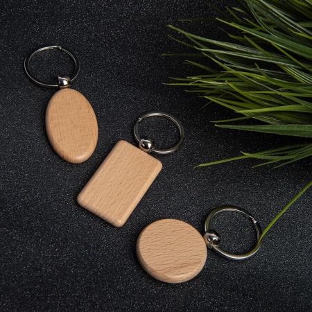 Брелок TIMBER OVAL; 5,2 x 3,2 см; дерево
